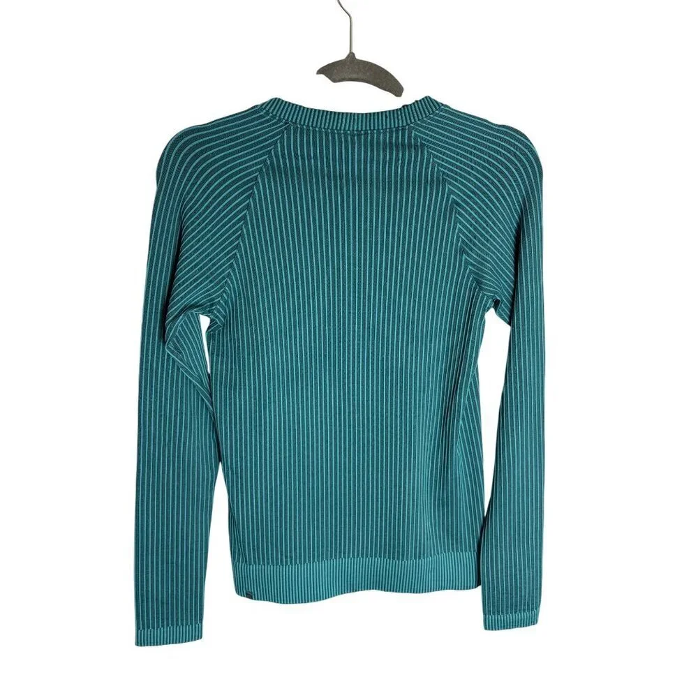 Lululemon Rest Less Pullover Colour Rib Green Jasper / Oceanic-sz approx 2